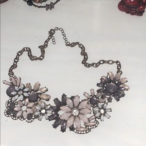 Statement piece floral jeweled necklace